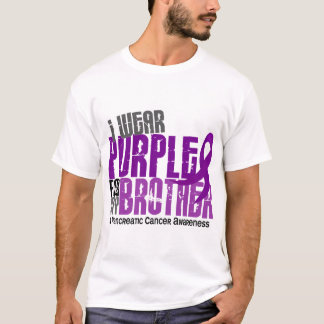 T-shirts Câncer de pâncreas eu visto o roxo para meu irmão