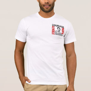 T-shirts Cancer de pele da esperança da coragem da força