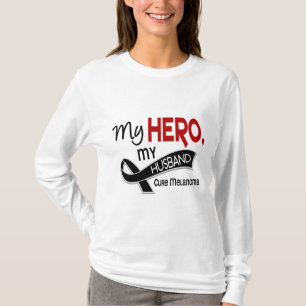 T-shirts Cancer de pele da melanoma MEU HERÓI MEU MARIDO 4