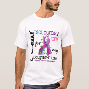 T-shirts Cancer de tiróide eu visto a fita para a nora