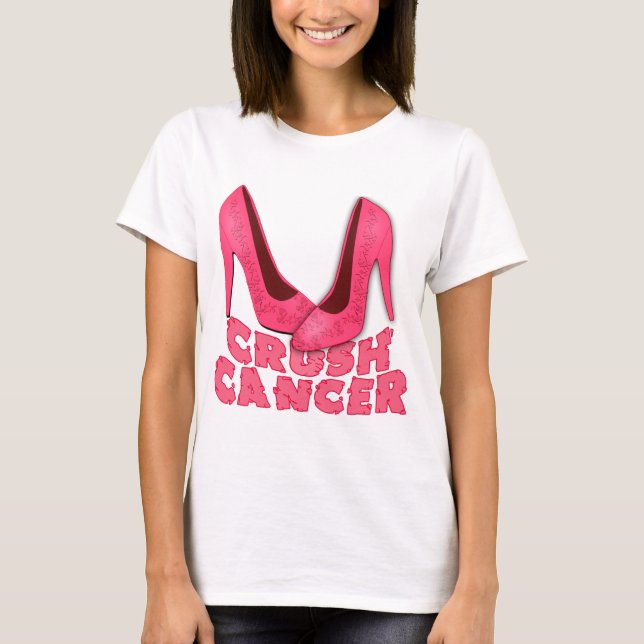 T-shirts Cancer do esmagamento com estiletes (Frente)
