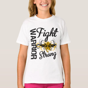 T-shirts Cancer forte do apêndice da luta do guerreiro