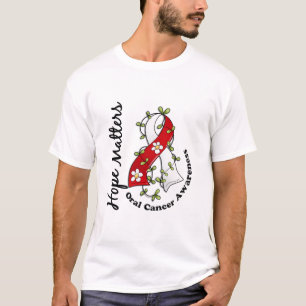 T-shirts Cancer oral das matérias da esperança da fita 4 