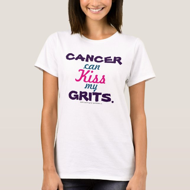 T-shirts Cancer Pode Beijar Meu Teto Gráfico de Gráficos (Frente)