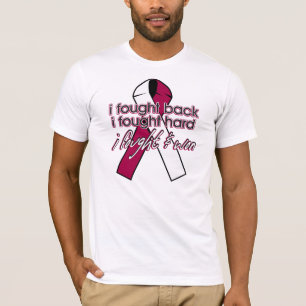 T-shirts Cancer que de garganta eu lutei para trás e ganhe