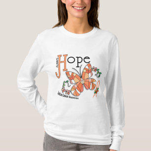T-shirts Cancer uterina da borboleta do vitral