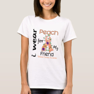 T-shirts Cancer uterina eu visto o pêssego para meu amigo