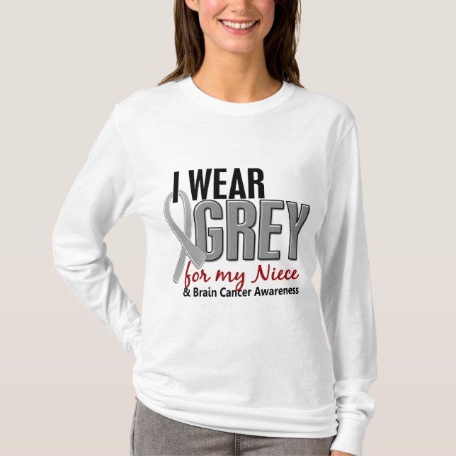 T-shirts CANCRO CEREBRAL eu visto o cinza para minha (Frente)