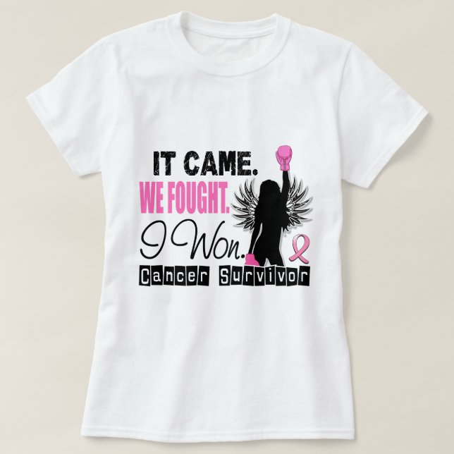 T-shirts Cancro da mama do sobrevivente 22 (Frente do Design)