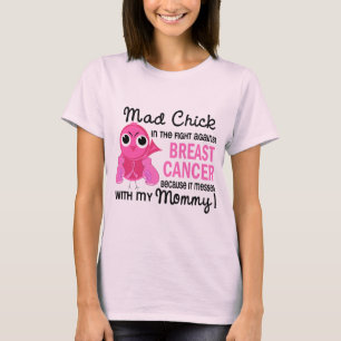 T-shirts Cancro da mama louco das mamães do pintinho 2
