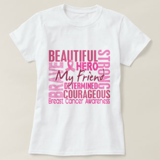 T-shirts Cancro da mama quadrado do amigo do tributo