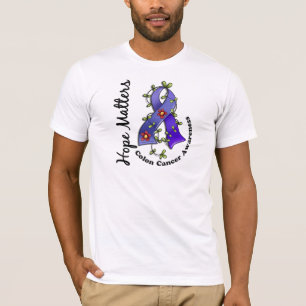 T-shirts Cancro do cólon das matérias da esperança da fi