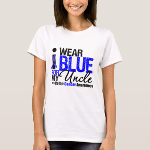 T-shirts Cancro do cólon eu visto a fita azul para meu tio