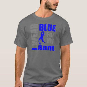 T-shirts Cancro do cólon eu visto a tia da fita azul