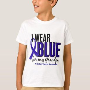 T-shirts Cancro do cólon eu visto o azul para meu vovô 10