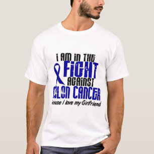 T-shirts CANCRO DO CÓLON na luta para meu namorada 1