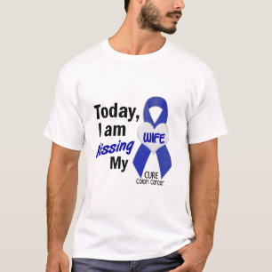 T-shirts Cancro do cólon que FALTA MINHA ESPOSA