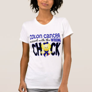 T-shirts Cancro do cólon sujado com o pintinho errado