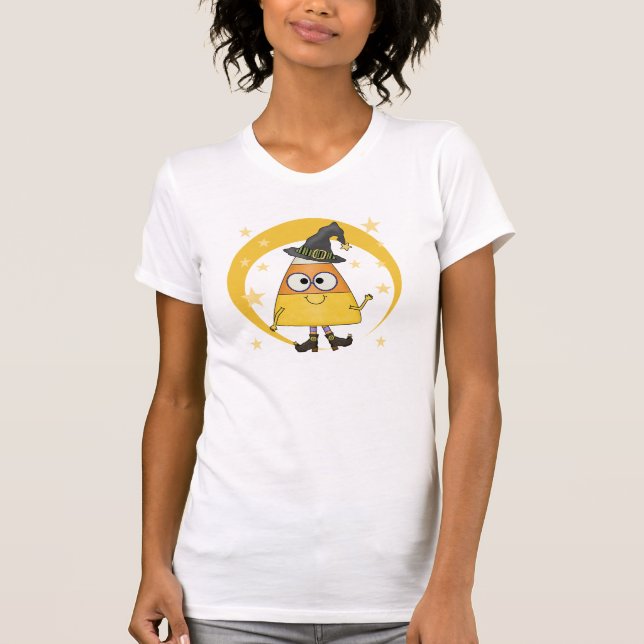 T-shirts Candy Corn Witch Halloween (Frente)