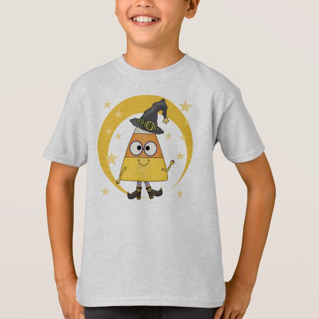 T-shirts Candy Corn Witch Halloween (Frente)