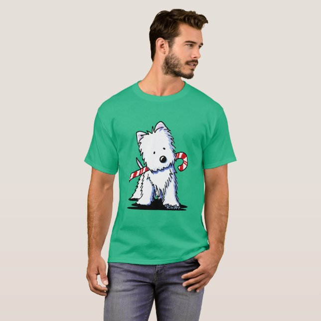 T-shirts Candycane Cutie Westie (Frente Completa)
