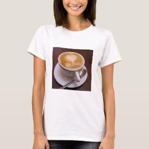 T-shirts Caneca de Café Cappuccino Love Heart Palm Springs