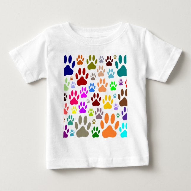 T-shirts Caneta De Cães Imprime Por Toda Parte (Frente)