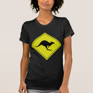 T-shirts canguru australiano Austrália do roadsign
