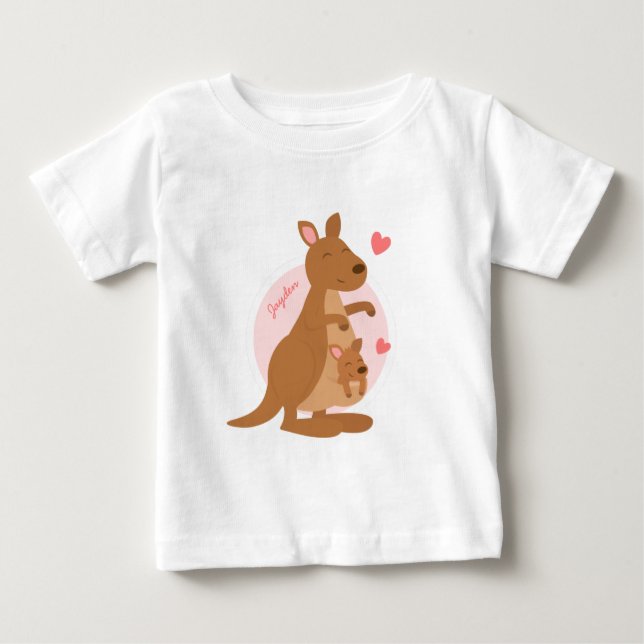 T-shirts Canguru Bebê Joey Fofo (Frente)