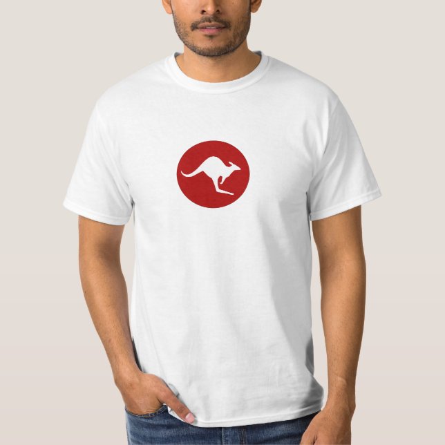T-shirts Canguru branco dos cangurus do mundo no marrom (Frente)