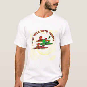 T-shirts Canoa do caiaque - pás bem com outro