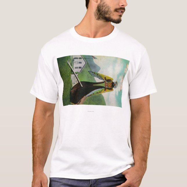 T-shirts Canoa indiana com o governante sem poder em (Frente)