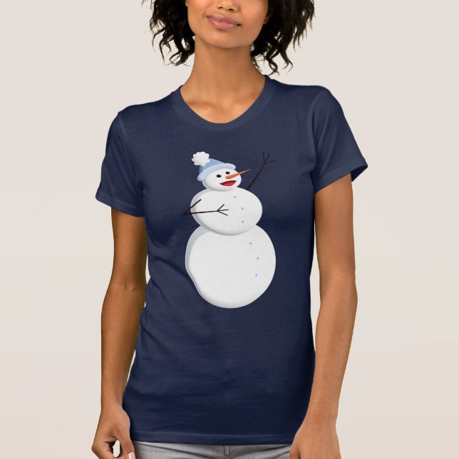 T-shirts Cantando Snowman Feliz (Frente)