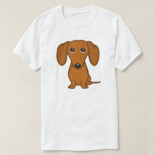 T-shirts Cão bonito dos desenhos animados do cão   Doxie 