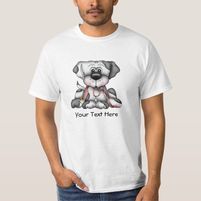 T-shirts Cão com a trela (customizável) (Frente)