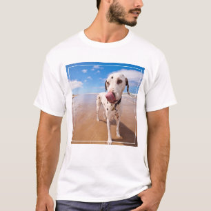 T-shirts Cão Dalmatian na praia