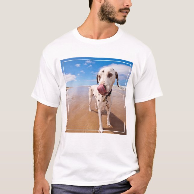 T-shirts Cão Dalmatian na praia (Frente)