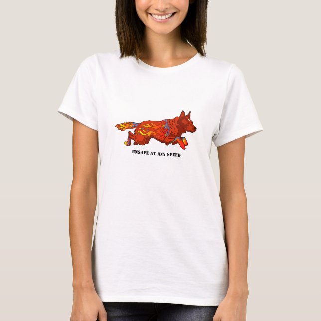 T-shirts Cão de Bovinos Australiano - Não seguro em qualque (Frente)