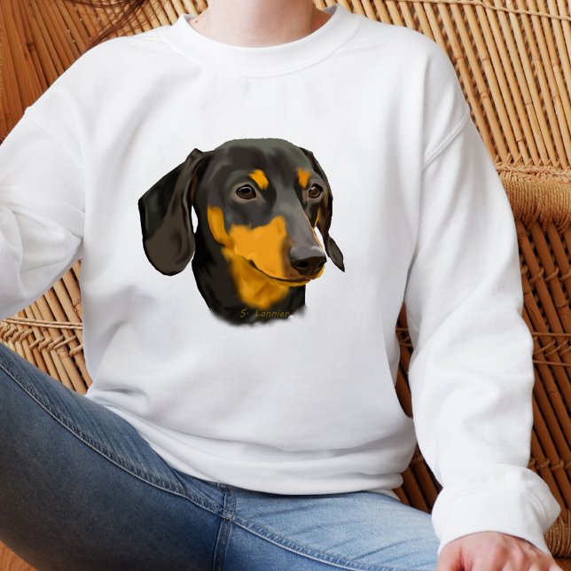 T-shirts Cão de Dachshund Negro e Rust (Criador carregado)