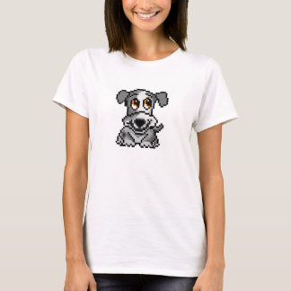 T-shirts Cão de filhote de cachorro cinzento bonito da arte