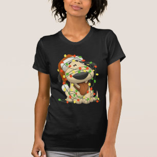 T-shirts Cão de filhote de cachorro engraçado das luzes d