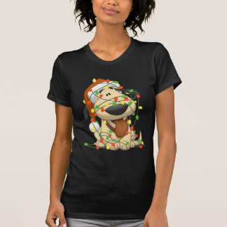 T-shirts Cão de filhote de cachorro engraçado das luzes de