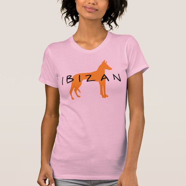 T-shirts Cão de Ibizan (ouro com texto) (Frente)