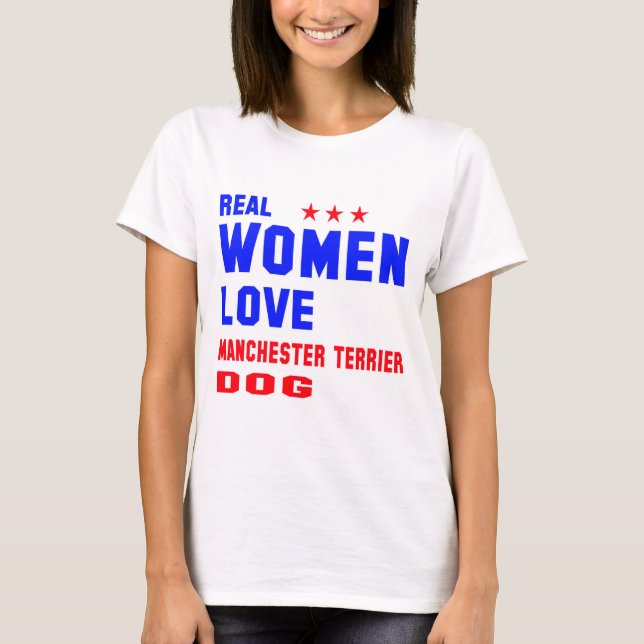 T-shirts Cão de Manchester Terrier do amor das mulheres (Frente)