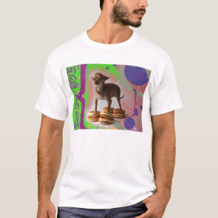T-shirts Cão do hamburguer do queijo