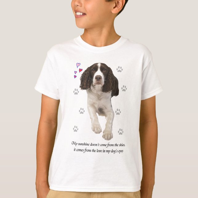 T-shirts Cão do Spaniel de Springer inglês (Frente)
