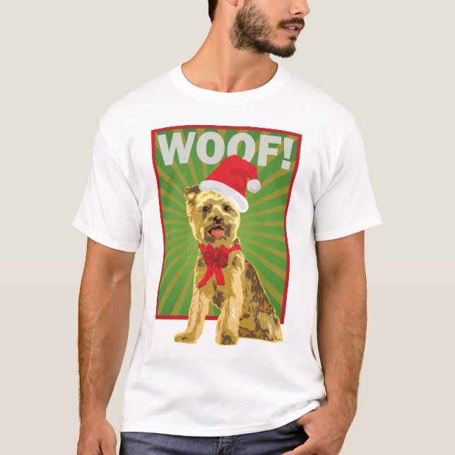 T-shirts Cão feliz de Yorkie do feriado (Frente)