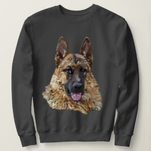 T-shirts Cão German shepherd de Cabelo Longo