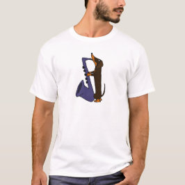 T-shirts Cão impressionante do Dachshund que joga o