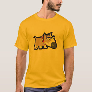 T-shirts Cão mal-humorado amarelo alaranjado